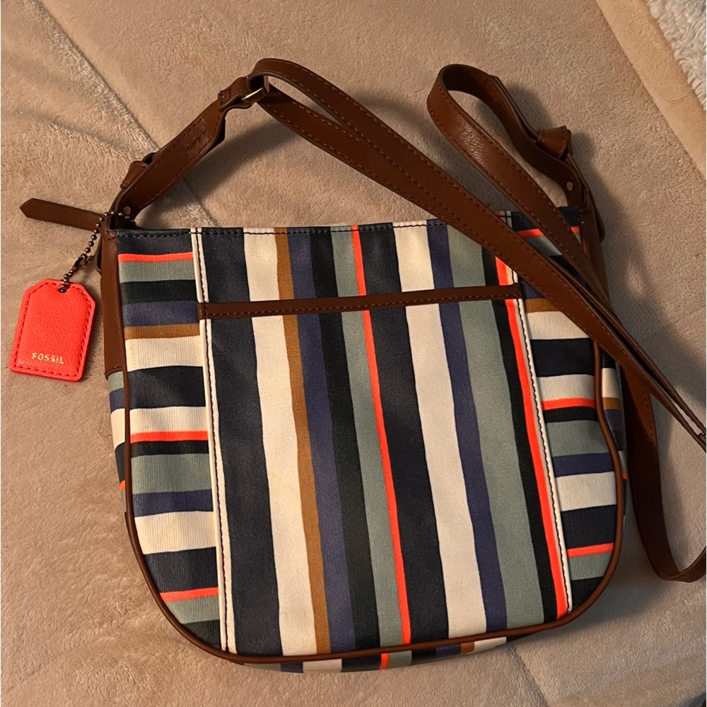 NEW!!! Fossil striped shoulder bag